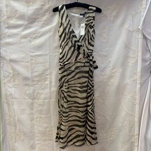Lauren Ralph Lauren Brown Zebra Print MIDI Dress X-Small